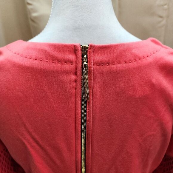 Phoebe Couture by Kay Unger Coral Smocked Designer Shift Dress Size 6 - Picture 14 of 14